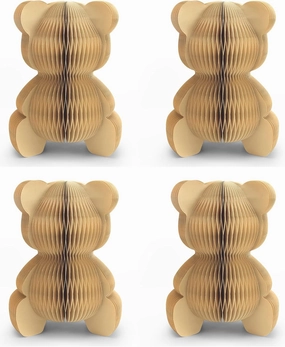 4 Pcs Bear Honeycomb Centerpieces, 10" Cute Bear Table Toppers for We Can Bearly Wait Baby Shower Decorations, Bear Themed Birthday Party Supplies