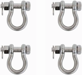 4 Pcs Marine 5/16" Bolt Pin Anchor Shackle 1,300 Lbs WLL Drop Forged Stainless Steel T316