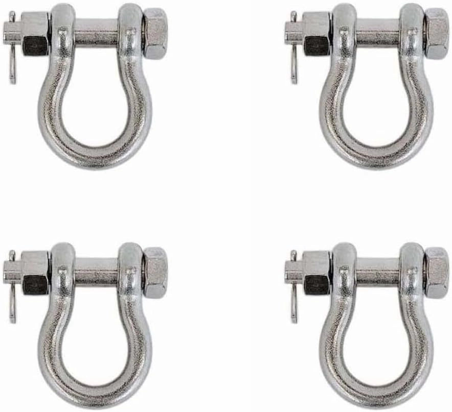 4 Pcs Marine 5/16" Bolt Pin Anchor Shackle 1,300 Lbs WLL Drop Forged Stainless Steel T316