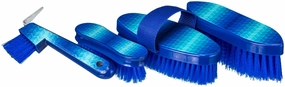 4 Piece Printed Brush Kit- Blue Chevron
