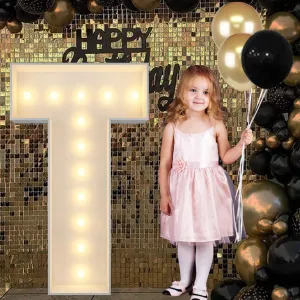 4FT Marquee Light Up Letters T, Big Marquee Letter for Baby Shower Birthday Engagement Wedding Marry Me Party Decor