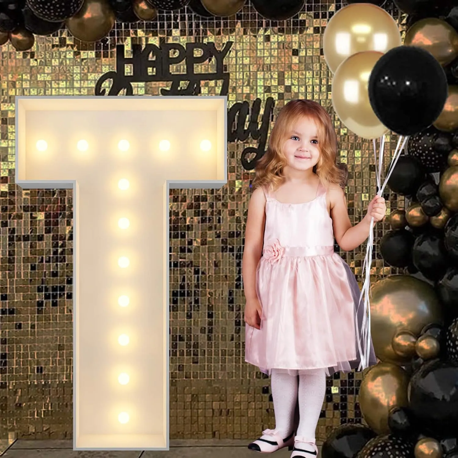4FT Marquee Light Up Letters T, Big Marquee Letter for Baby Shower Birthday Engagement Wedding Marry Me Party Decor