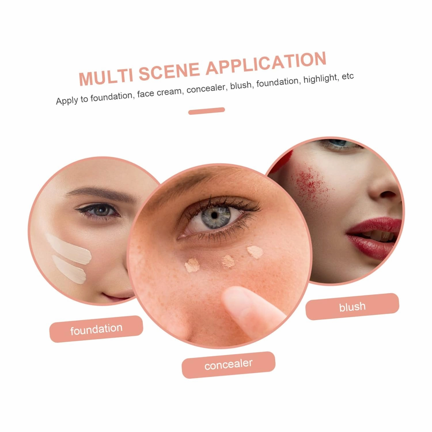 4pcs Makeup Brush for Women Blush and Highlighter Brush Soft Bristles Lightweight Cosmetic Tool for Even Application and Blending for Travel