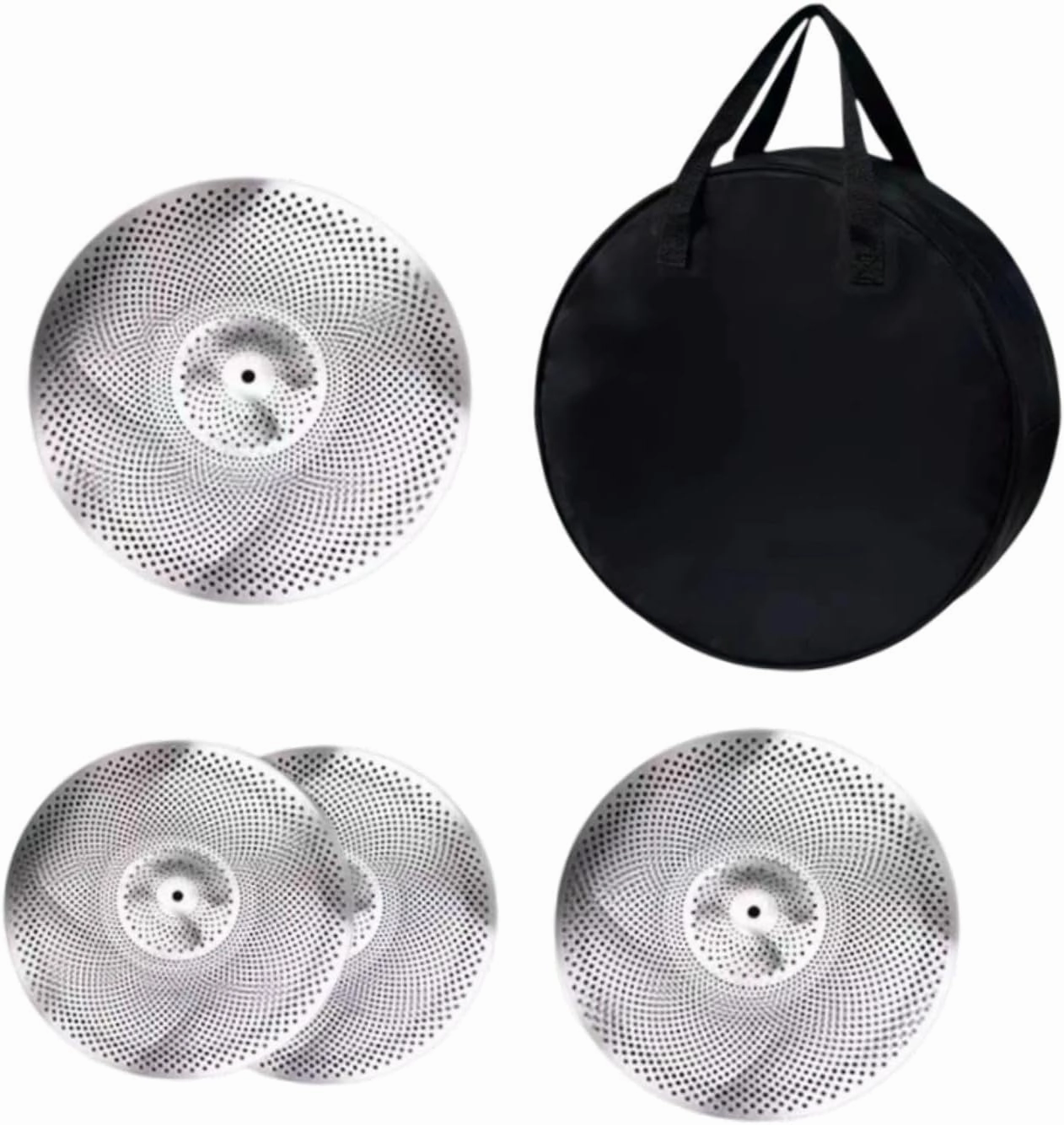 4x Mute Cymbals Practice Set Replacement Lightweight with Storage Bag 14" 16" 20" Drum Cymbals for Stage Beginners Music Room