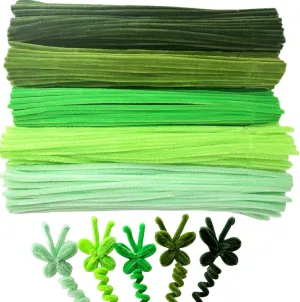 500pcs Colorful Green Pipe Cleaners Craft Supplies Chenille Stems for Handmade Gift Flower Bouquet DIY Art and Craft Projects