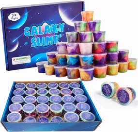 57 Pieces Galaxy Slime,Mini Slime Party Favors for Kids, Non-Sticky,Great Sludge Toys for Girls and Boys, Stress & Anxiety Relief, Wet,Halloween,Christmas,Birthday,Easter Basket Stuffers.