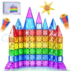 60PCS Diamond Magnetic Tiles Kids Toys for 3  Year Old Boy and Girl Birthday Gifts, Magnetic Blocks Building Games for Kids, STEM Learning Autism Sensory Toys for Toddlers Ages 3-5, 5-7, 4-8