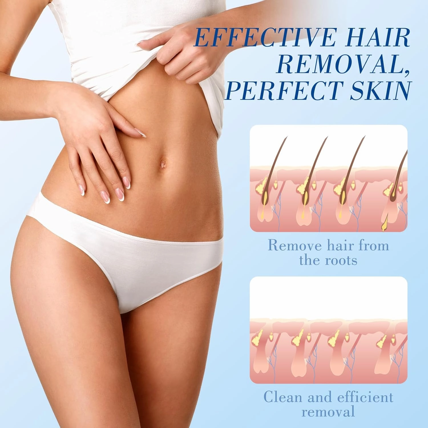 60PCS Wax Strips for Hair Removal - Facial Hair Removal for Women - Waxing Kit for Women, Face, Body, Arms, Legs, Chest, Back, Bikini & Brazilian 60ct Waxing Strips & 4Calming Oil Wipes