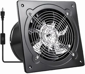 6" Kitchen Exhaust Fan with Switch, 382CFM Wall Mount Household Ventilation Fans, Potable Metal Attic Exhaust Fan, Small Fume Extractor Ventilation Fan for Kitchen Bathroom Shop Smoking Room Garage