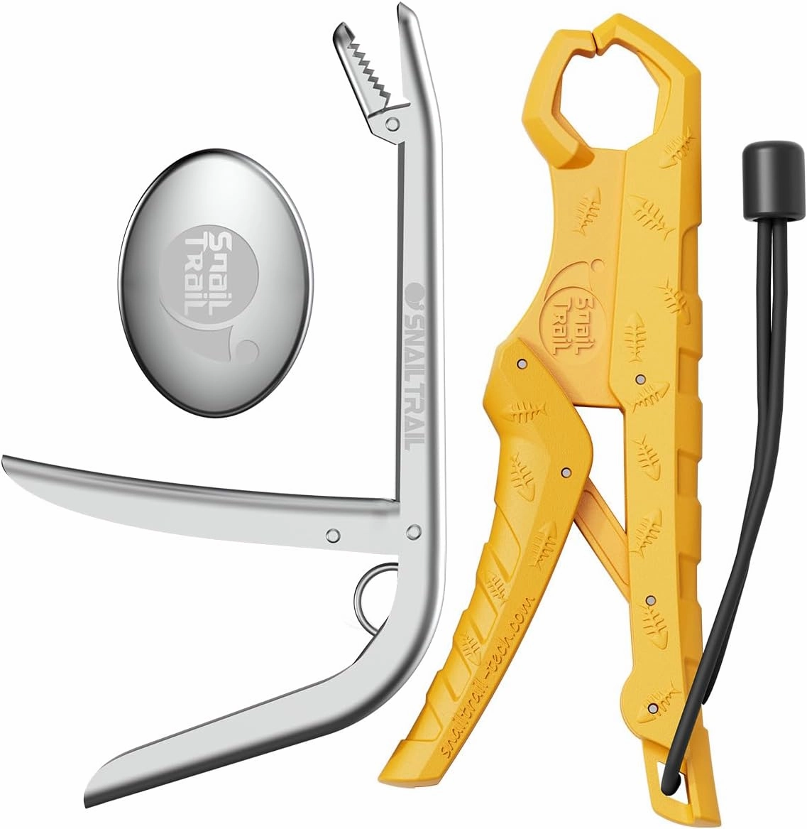 7.5" Floating Fish Lip Gripper & 7.5" Fish Hook Remover & Odor Removal Tool Kit, Fishing Dehooker, Stainless Steel Unhook Plier, Trout Bait Retriever Accessories