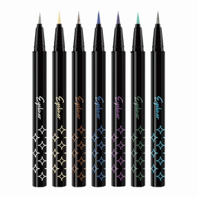 7 Colors Waterproof Glitter Liquid Eyeliner Set, Silver Colored Liquid Eyeliner, Magnetic Eyeliner Pen, Permanent Colorful Eye Liner, Quick-Drying Women Makeup Glitter for Eyes