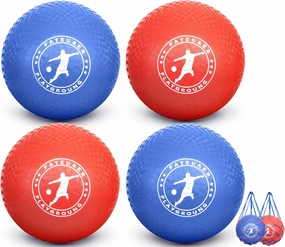 8.5 Inch Kickball Set, Dodgeballs 2 Pack, Playground Balls Gift for Kids & Adults, Bouncy Balls Includes Pump and Storage Bag, Handball for Outdoor & Indoor Games, Official Size for Camps and Schools