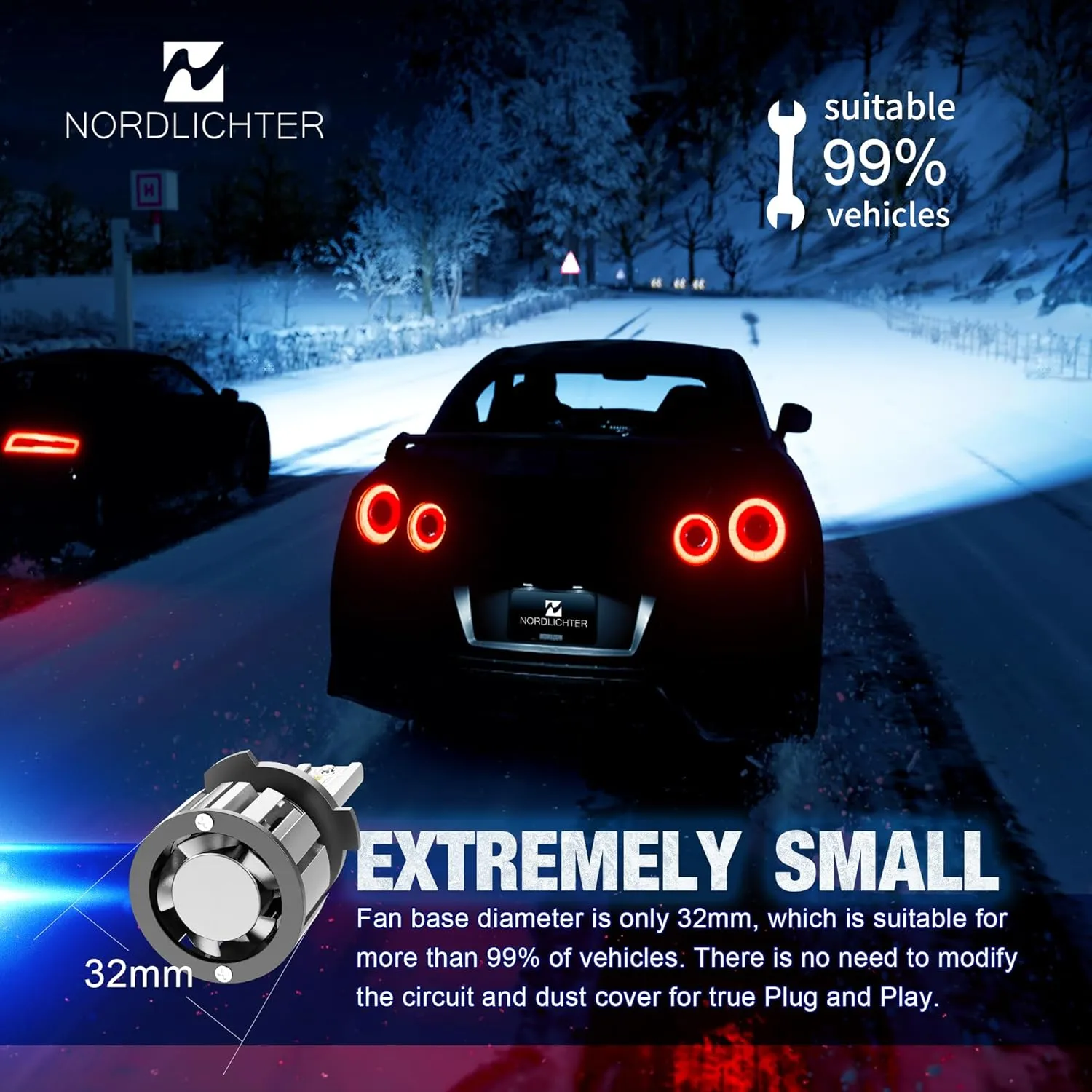9005 Bulbs, 600% Brightness 9005 Fog Light 6500K Xenon White Extremely Super Bright Plug & Play with Cooling Fan (Pack of 2)