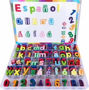 9 Sets Spanish Magnetic Letters Alphabet Magnets - Letras Españolas Y Números Magnéticos para Niños, for Classroom and Home Teaching, 9 Colores para La Enseñanza en Aula y Casa(9 Sets ES2)