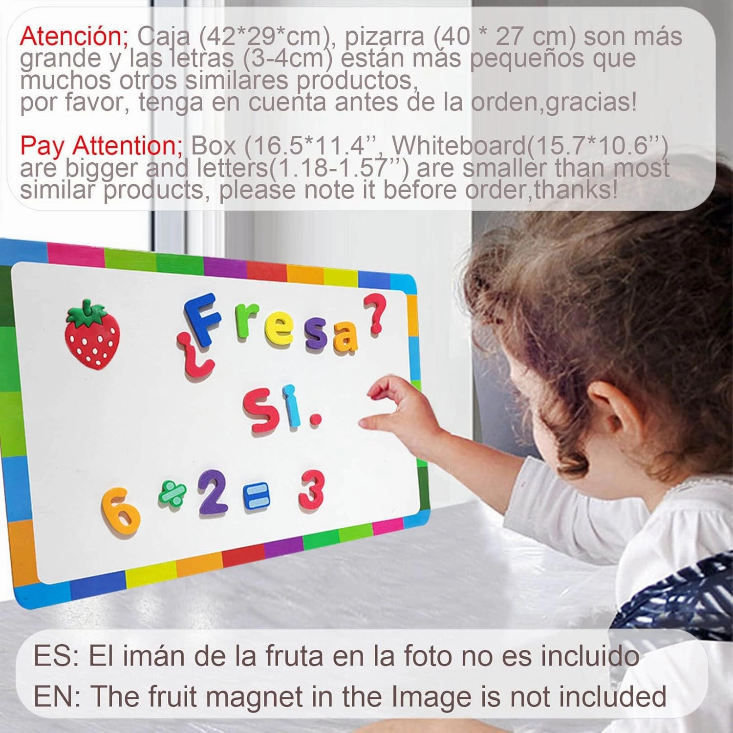 9 Sets Spanish Magnetic Letters Alphabet Magnets - Letras Españolas Y Números Magnéticos para Niños, for Classroom and Home Teaching, 9 Colores para La Enseñanza en Aula y Casa(9 Sets ES2)