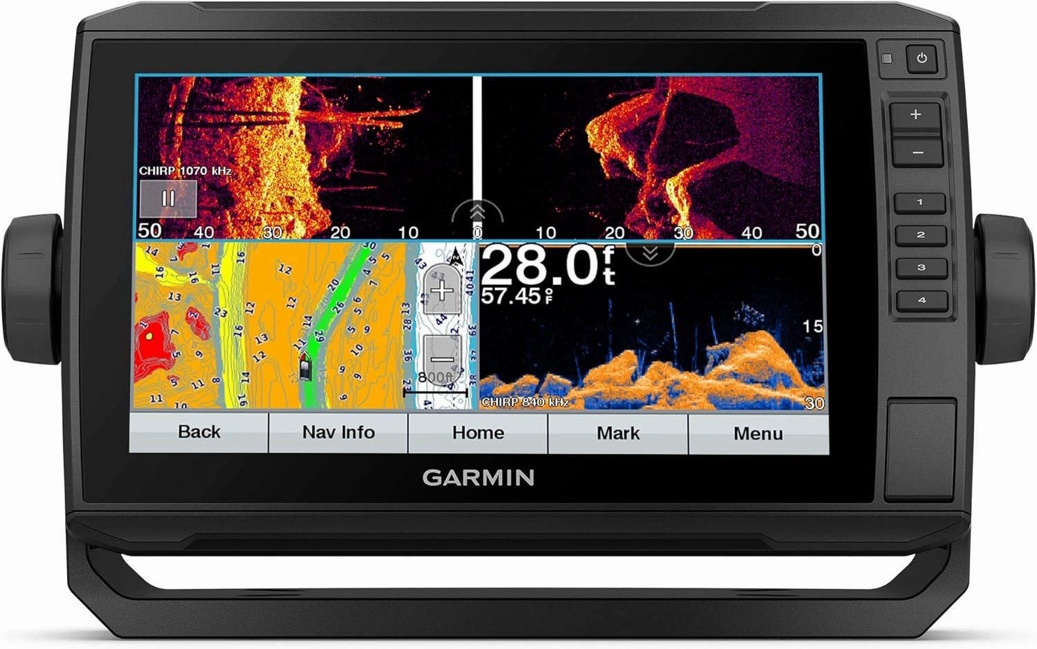 "Garmin ECHOMAP UHD 93sv with GT56UHD-TM Transducer, 9"" Keyed-Assist Touchscreen Chartplotter with U.S. LakeVü g3 and Added High-Def Scanning Sonar" (010-02523-01)
