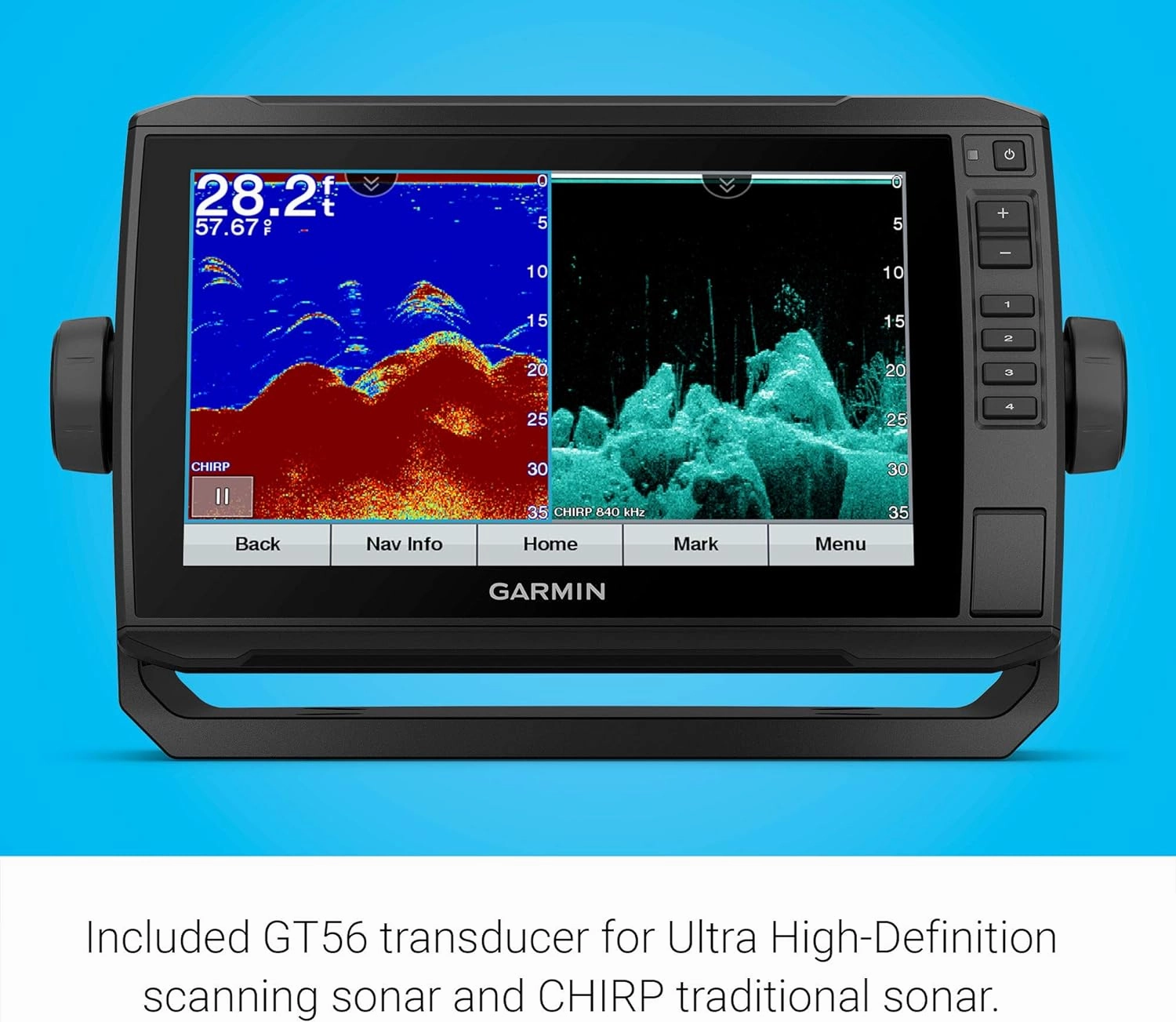 "Garmin ECHOMAP UHD 93sv with GT56UHD-TM Transducer, 9"" Keyed-Assist Touchscreen Chartplotter with U.S. LakeVü g3 and Added High-Def Scanning Sonar" (010-02523-01)