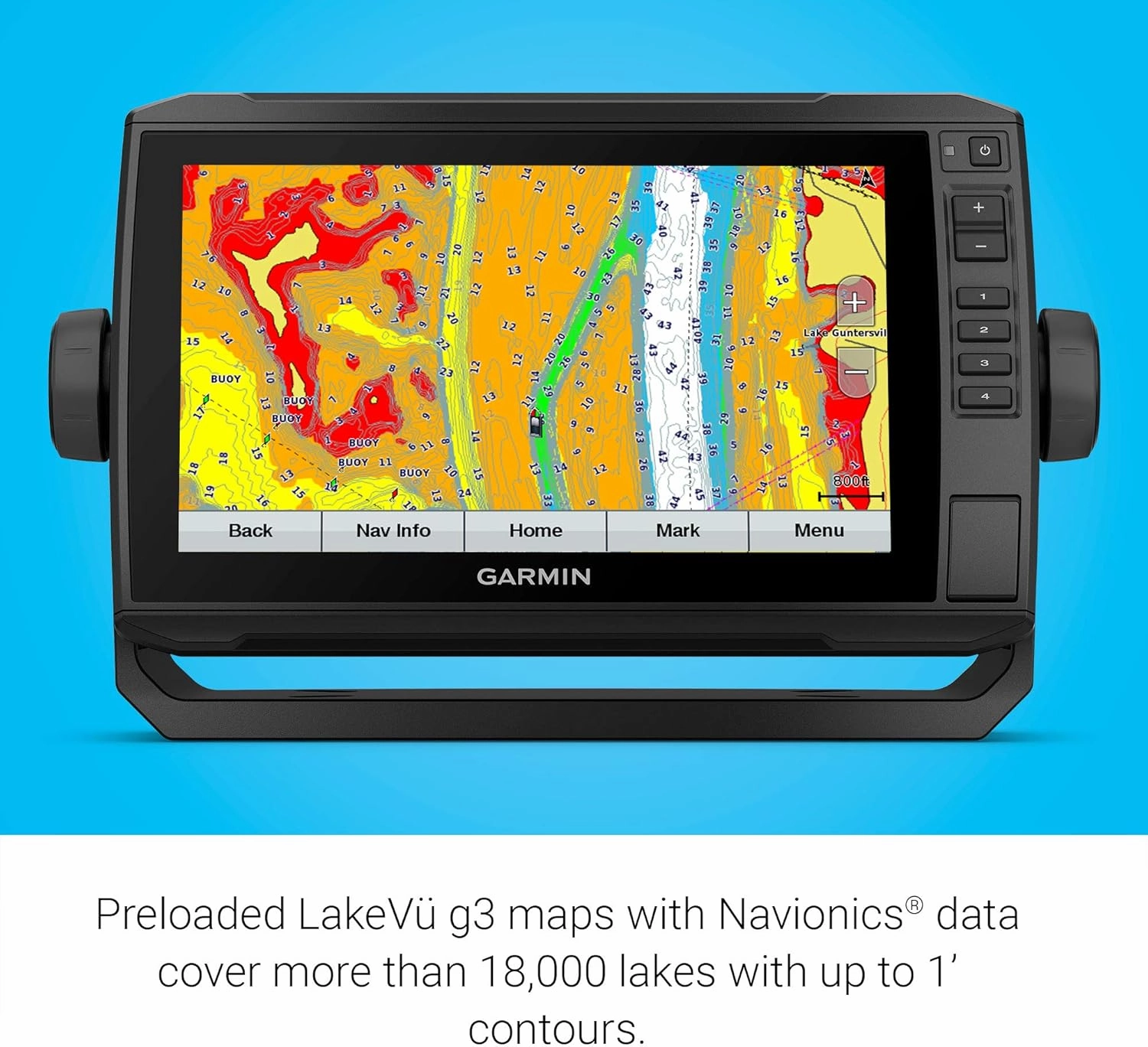 "Garmin ECHOMAP UHD 93sv with GT56UHD-TM Transducer, 9"" Keyed-Assist Touchscreen Chartplotter with U.S. LakeVü g3 and Added High-Def Scanning Sonar" (010-02523-01)