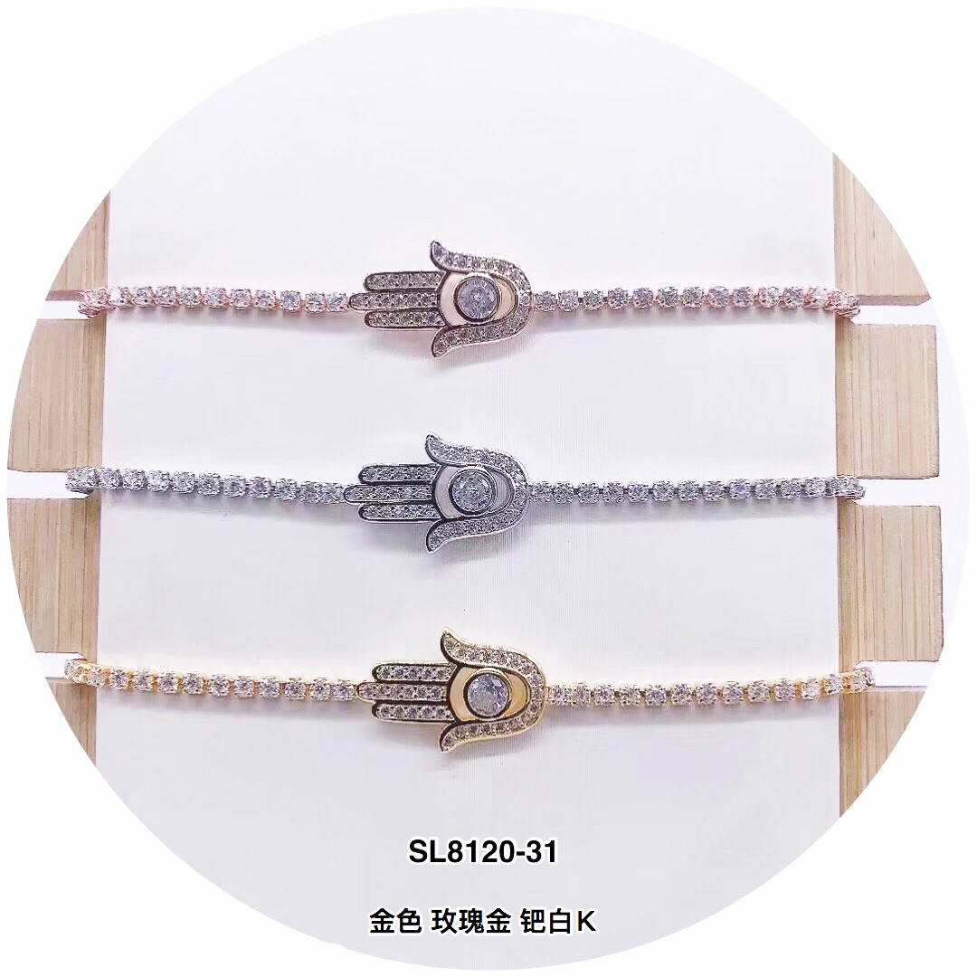 "hand" Shape C.Z  Crystal Adjustable Bracelet