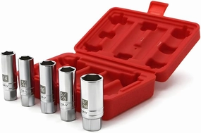 A ABIGAIL 5PCS Magnetic Spark Plug Socket Set Includes 14mm 16mm Thin Wall Socket and 9/16-inch 5/8-inch and 13/16-inch Sockets 3/8-inch Drive Magnet Retains Spark Plugs