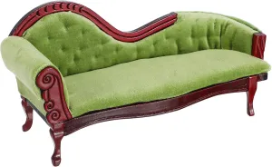 ABOOFAN Dollhouse Furniture Miniature Accessories 1 12 Scale Vintage Wooden Sofa Mini Victorian Bench Chair Lounge for Dollhouse Living Room Craft Decoration