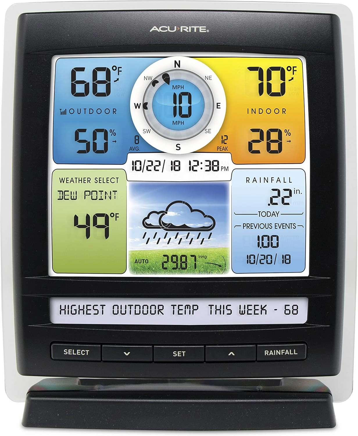 AcuRite Iris (5-in-1) Indoor/Outdoor Wireless Weather Station and Add-On Display for 5-in-1 Weather Sensors