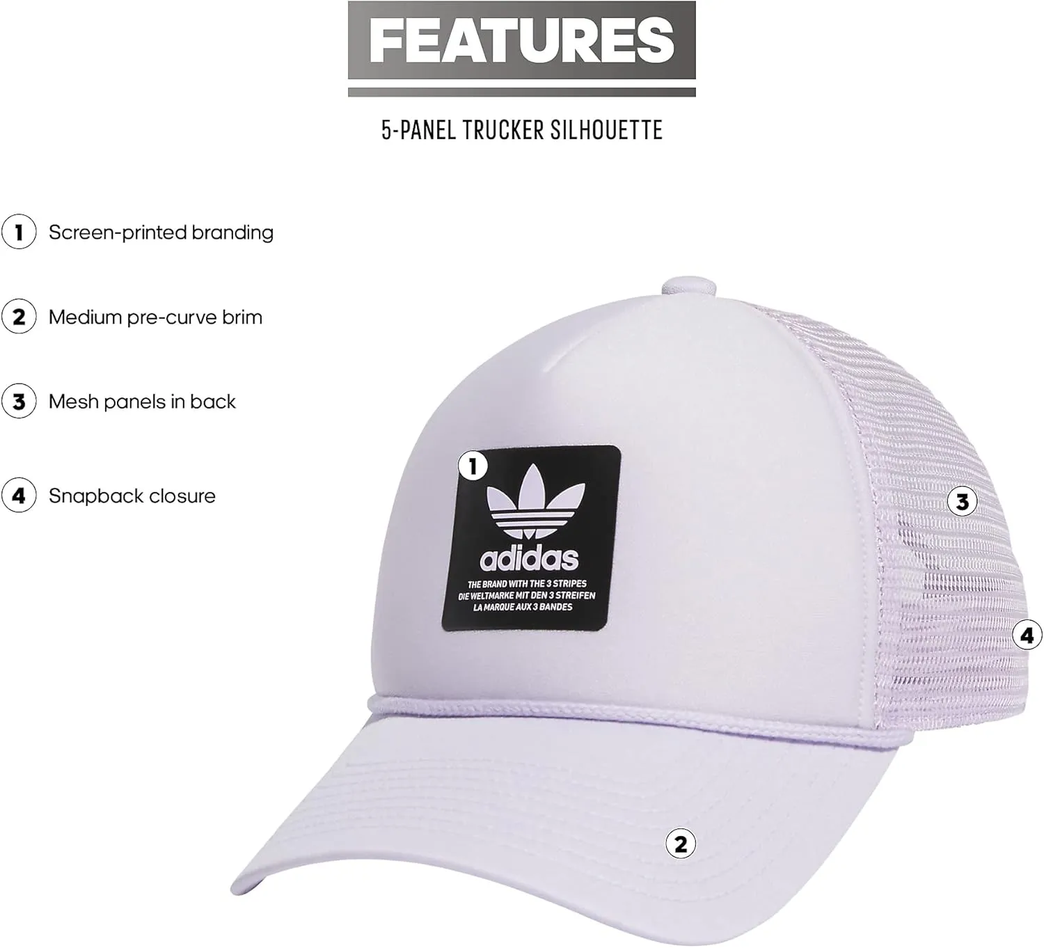 adidas Originals Dispatch Trucker 5-Panel High Crown Mesh-Back Adjustable Strapback Cap
