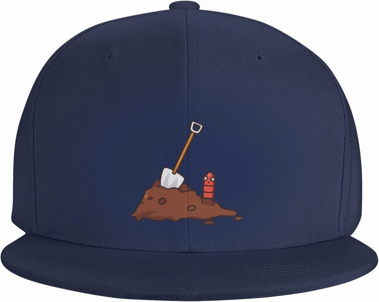 Adjustable Earthworms and Shovels Snapback Hat for Men Women Baseball Cap Dad Hats