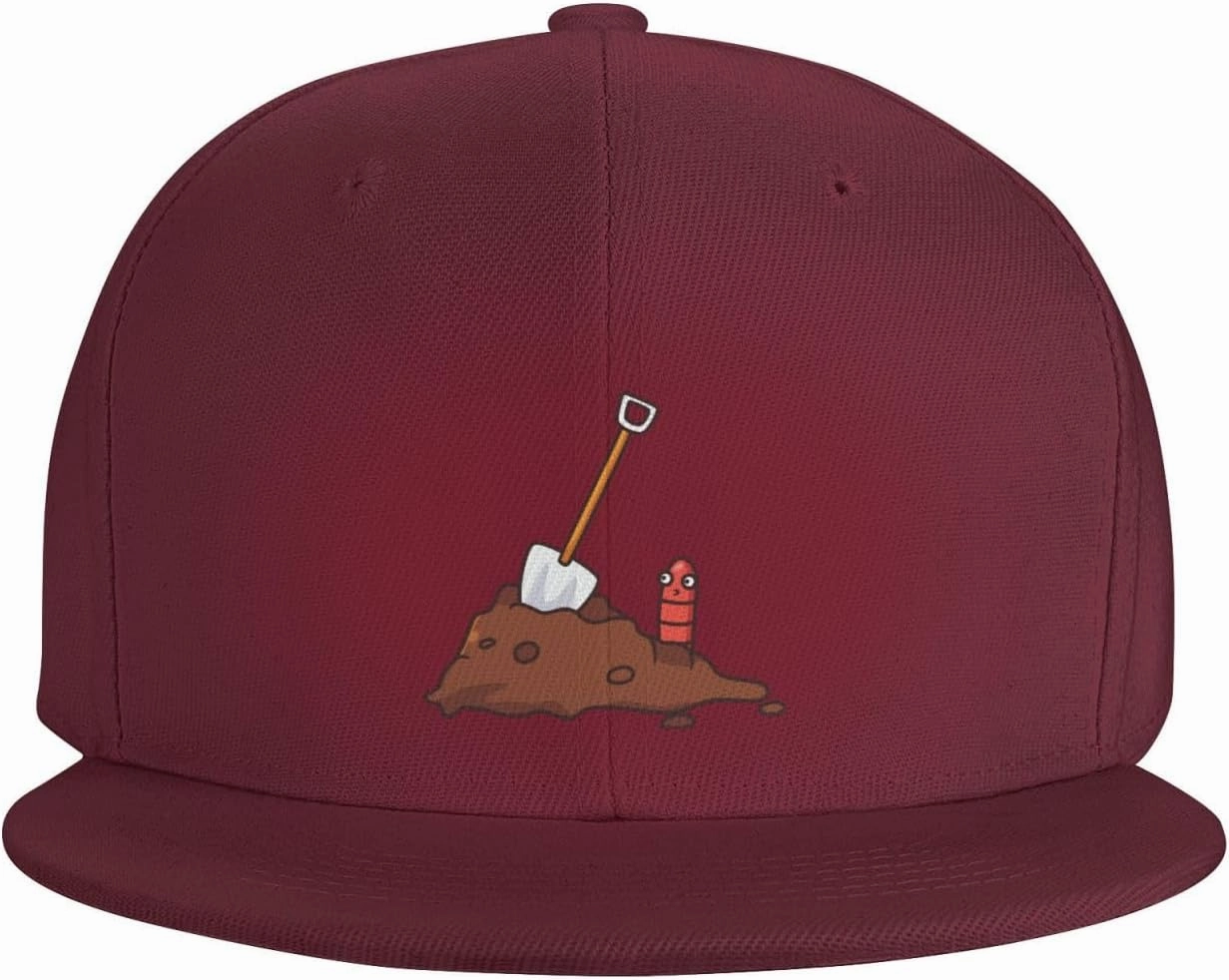 Adjustable Earthworms and Shovels Snapback Hat for Men Women Baseball Cap Dad Hats