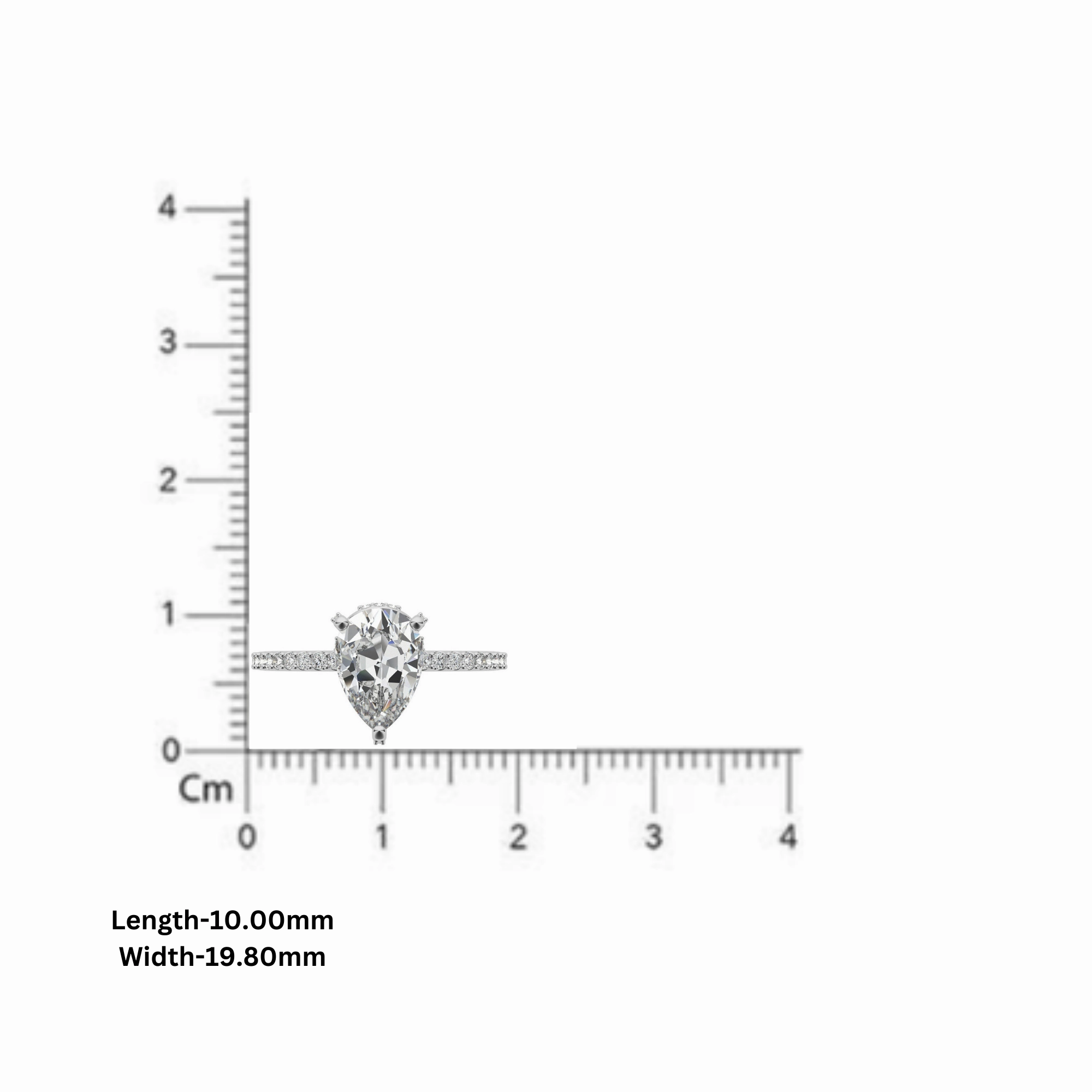 Adjustable Engagement Sterling Silver Rose Gold  Pear Shape Ring For Women