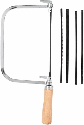 Adjustable Sawbow U-shape Hacksaw, Loaf Cutter Saw Wood Handle With 5 Hand Saw Strings