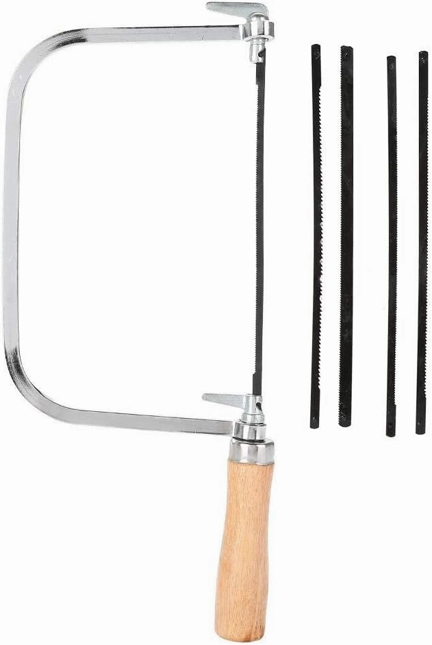 Adjustable Sawbow U-shape Hacksaw, Loaf Cutter Saw Wood Handle With 5 Hand Saw Strings
