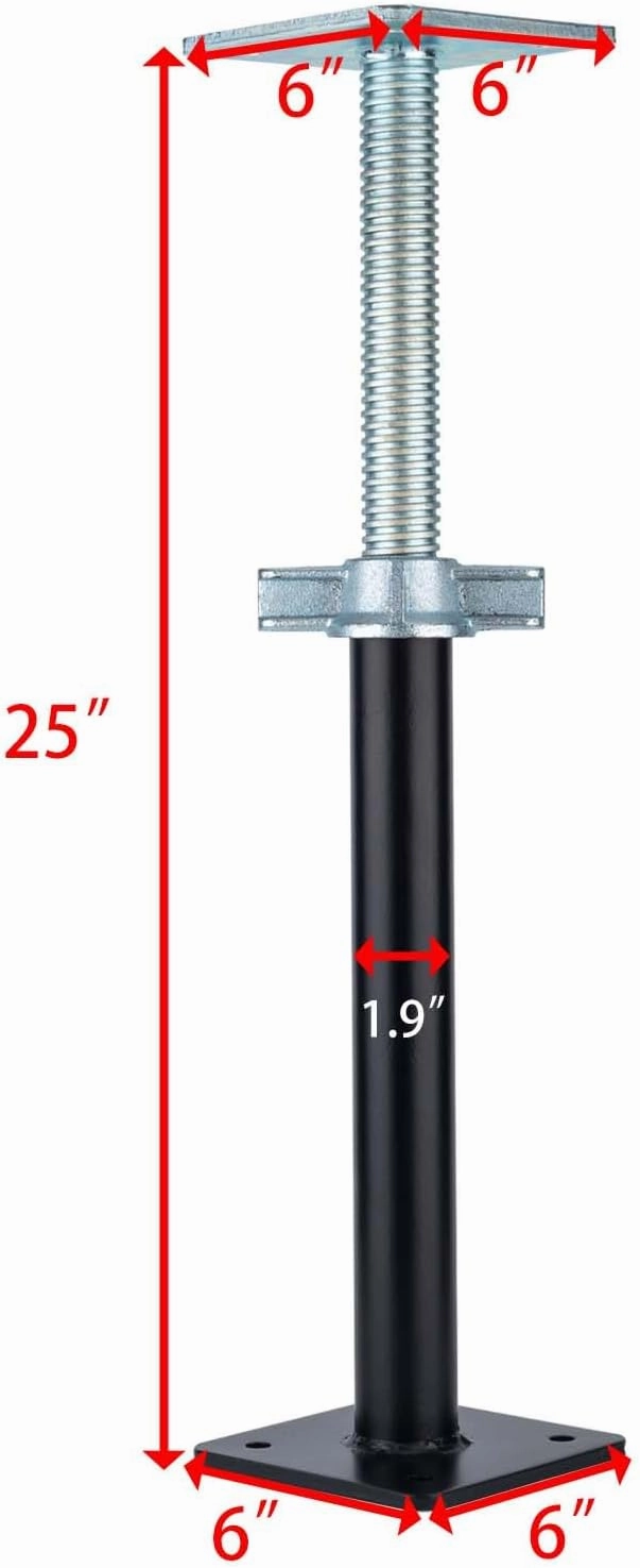 Adjustable Support Jack Lightweight Steel Bracing and Jack Posts - 17" - 25" Adjustment Range Adjustable Jack for Temporary Support Suitable for Cellar Ceilings, Underpasses, Attics, Decks