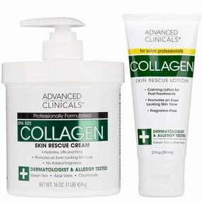 Advanced Clinicals Collagen Cream Body Lotion & Face Moisturizer W/Vitamin E | Skincare Collagen Lotion For Women, Men, Hand, & Neck Improves Look Of Crepe Skin & Uneven Dry Skin, 16Oz   Travel Size