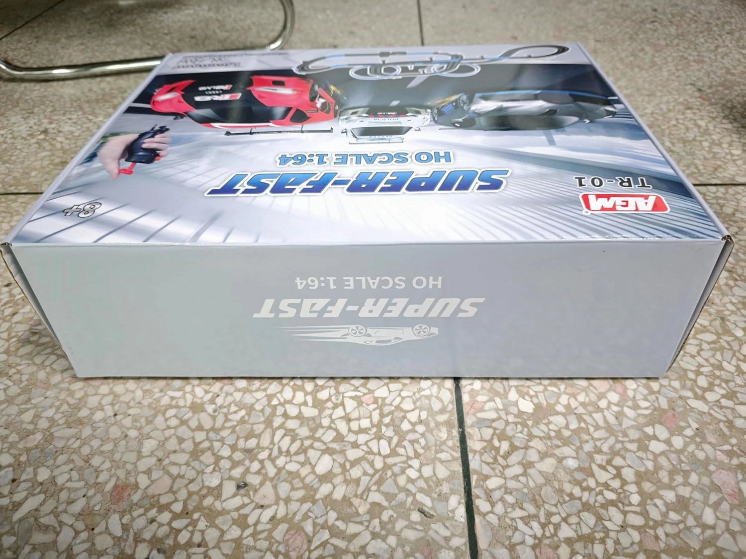 AGM MASTECH Slot Car Race Track Set, High Speed Series Tram Dual Track Set with 4 Licensed Racing Slot Cars, 2 Hand Controls, Track Parts and Lap Counter, 8.4M Long Track, Color Box