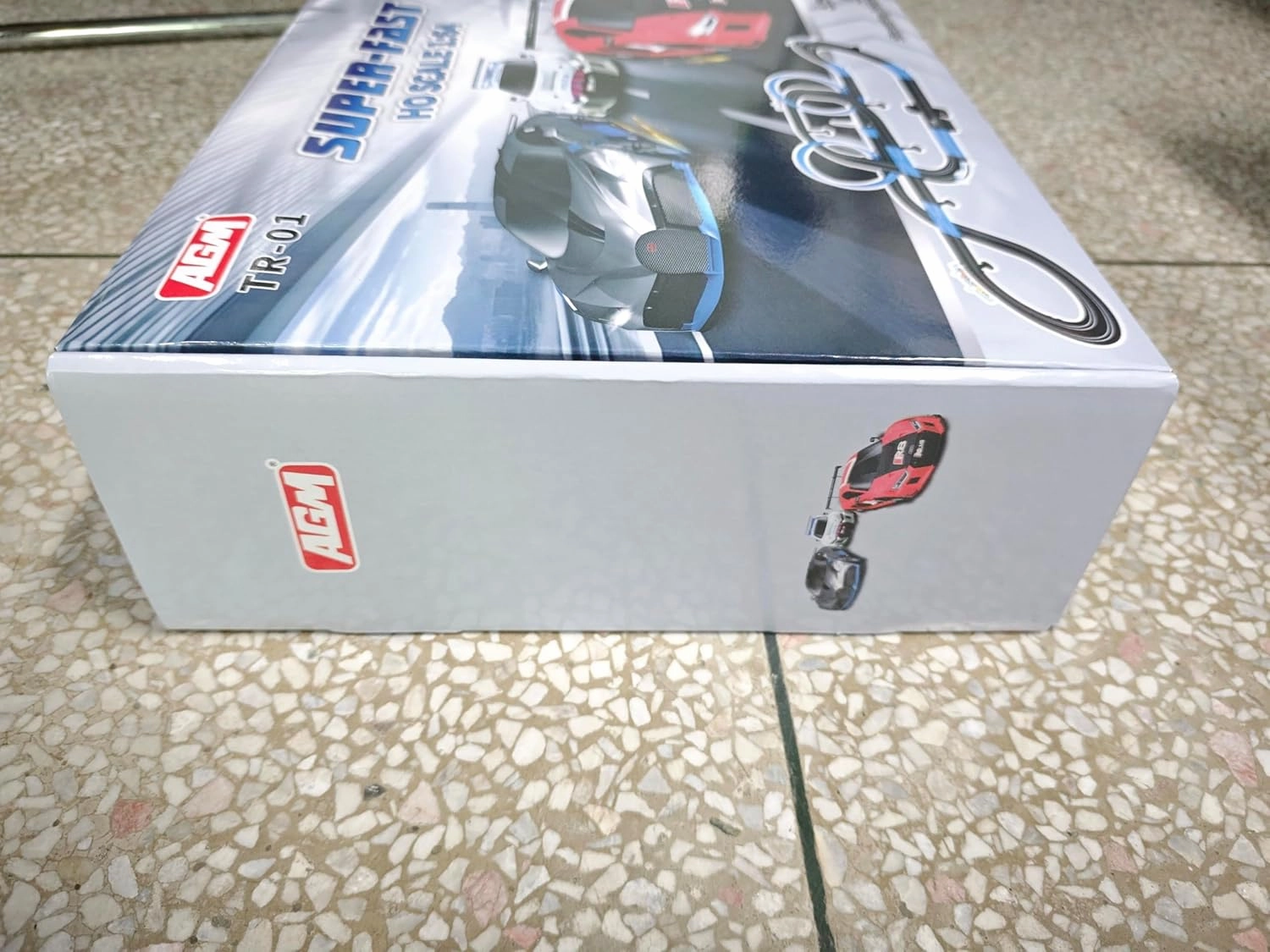AGM MASTECH Slot Car Race Track Set, High Speed Series Tram Dual Track Set with 4 Licensed Racing Slot Cars, 2 Hand Controls, Track Parts and Lap Counter, 8.4M Long Track, Color Box