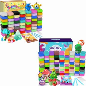 Air Dry Clay 56 90 Colors, Modeling Clay for Kids,Model Magic Clay, DIY Molding Clay Starter Kit with Sculpting Tools, Soft & Ultra Light, Art and Crafts Gifts for Boys Girls Kids