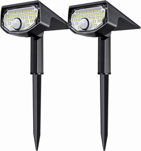 AloftSun Solar Motion Sensor Outdoor Lights,Waterproof Motion Sensor Spot Lights- 30 LED/3 Modes Solar Powered Spotlights,Landscape Lighting for Yard and Garden, Cool White,2 Pack