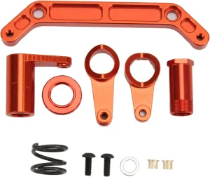 Aluminum Alloy RC Steering Assembly Kit for JLB 1/10 Trucks DIY Upgrade Parts for Enhanced Durability and Steering Performance (Red)