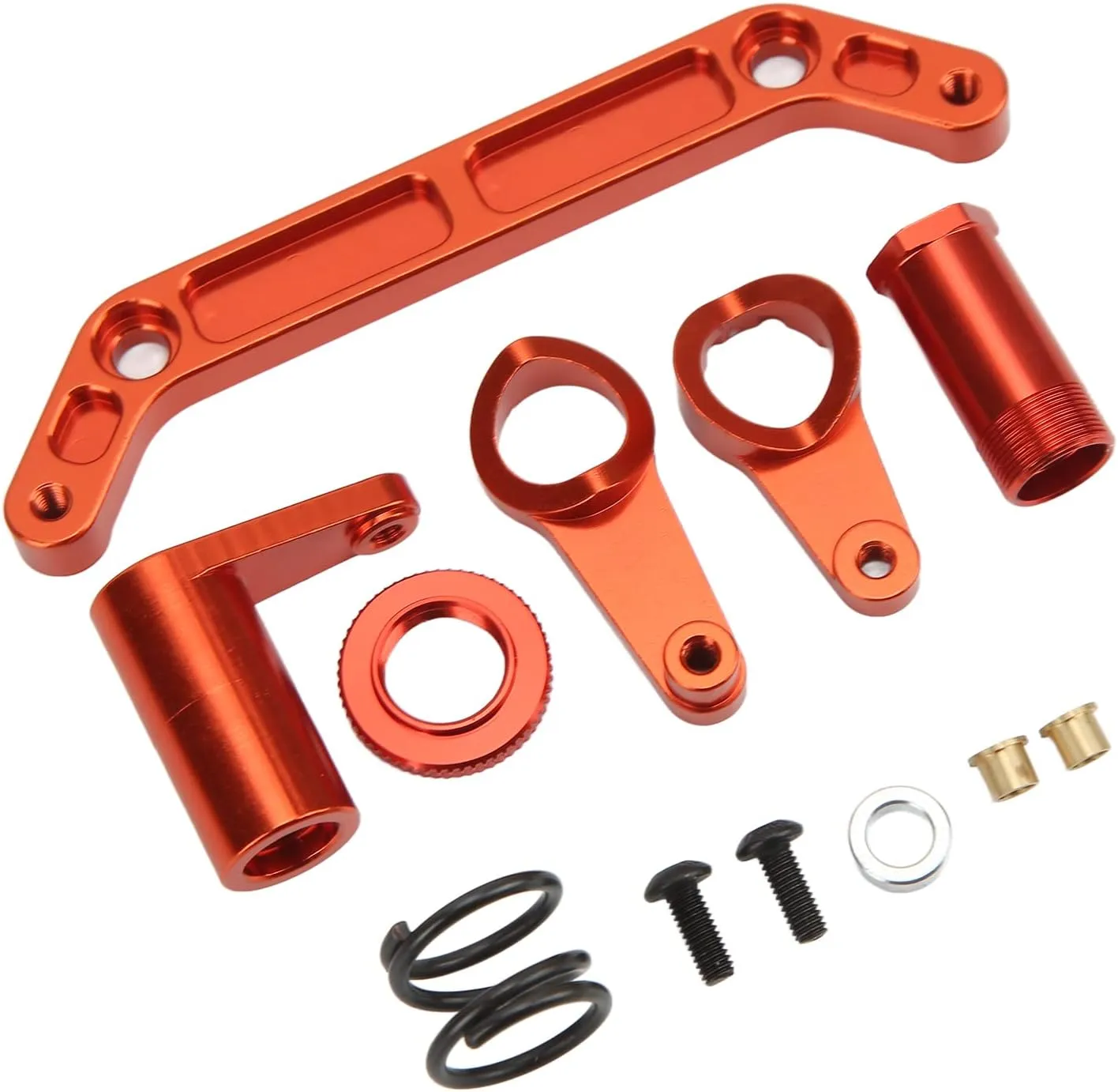 Aluminum Alloy RC Steering Assembly Kit for JLB 1/10 Trucks DIY Upgrade Parts for Enhanced Durability and Steering Performance (Red)