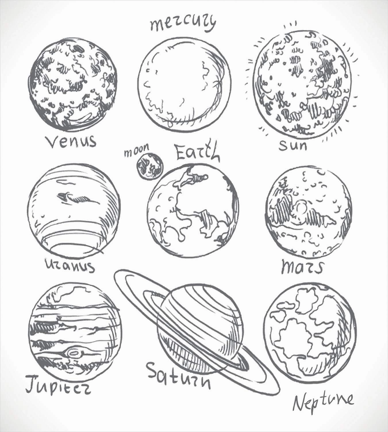 Ambesonne Science Duvet Cover Set, Planets of Solar System Sun Mercury Earth Moon Mars Neptune Saturn Jupiter Science, Decorative 3 Piece Bedding Set with 2 Pillow Shams, Twin Size, Off White