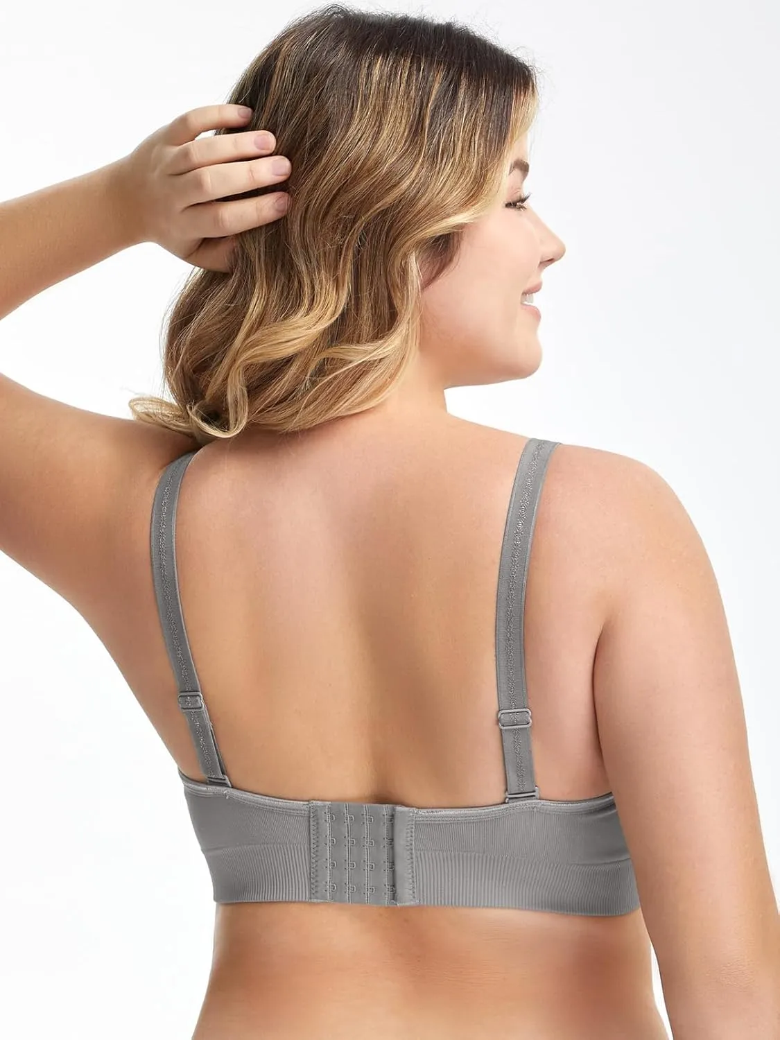 Angelhood Nursing Bra for Breastfeeding with Removable Bra Pads Seamless Nursing Bra with Support, Pack of 4