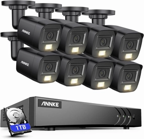 ANNKE 3K Lite H.265  8 CH Security Video Recorder with 8Pcs 3K Built-in Mic Dual Light Camera, IP67, Color Night Vision, AI Human/Vehicle Detection for Home Business Surveillance, 1TB Hard Drive
