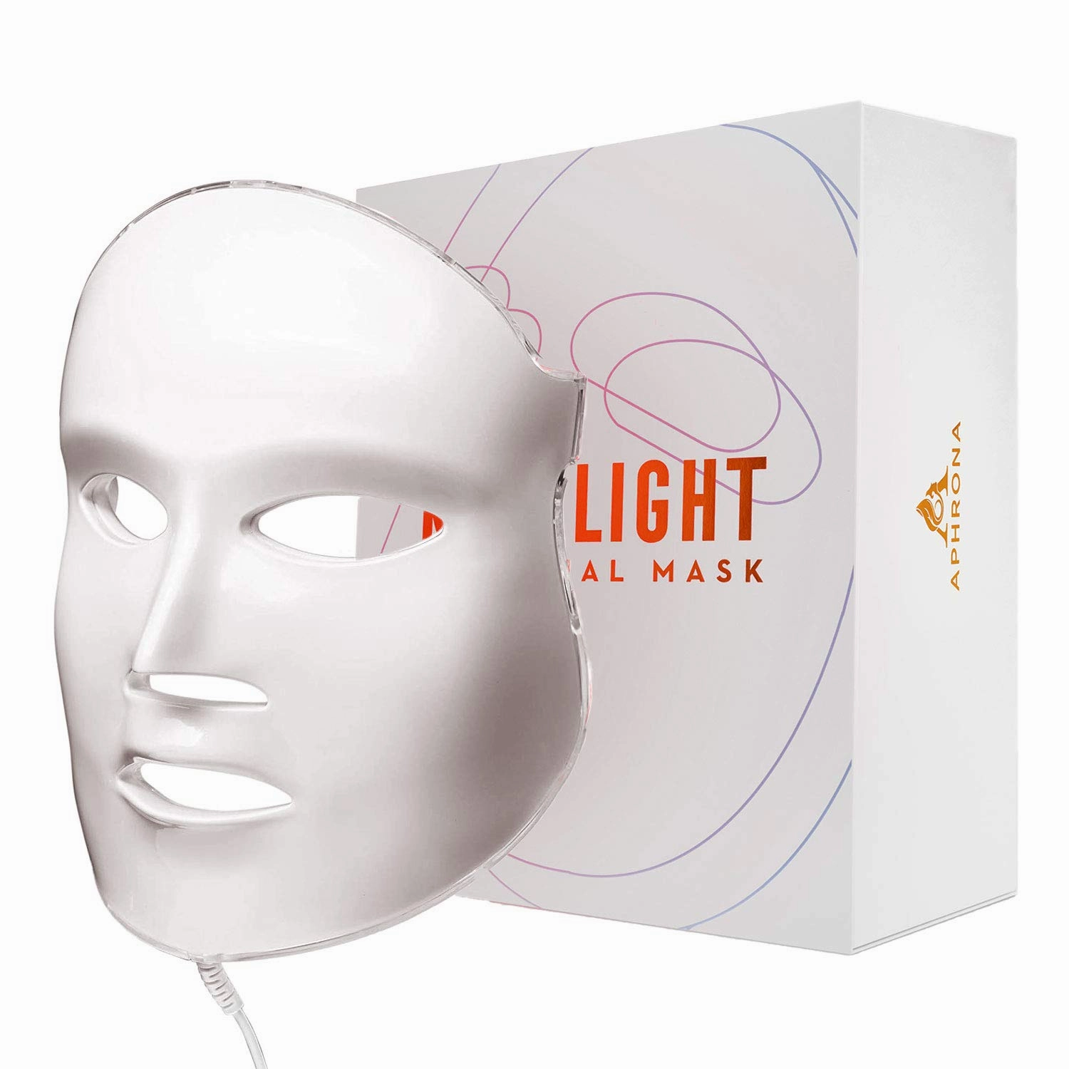 Aphrona® | FDA cleared Moonlight LED Facial Mask Skin Care Mask, LED Light Therapy Red Blue light for Acne Removal Wrinkle Reduction