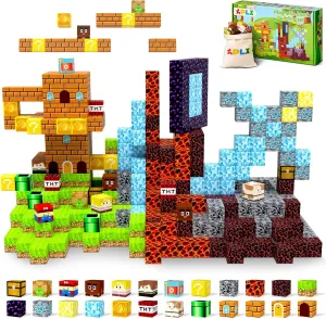 APLX Magnetic Blocks Cubes for Toddlers Boys and Girls Aged 3 , 28 Pieces Magnet Set STEM Building Toys, Creative Christmas Birthday Gifts for Kids
