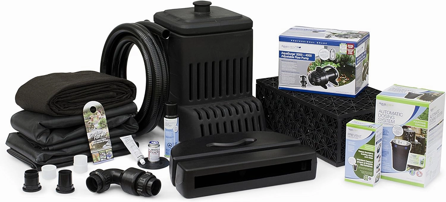 Aquascape 53038 Complete Waterfall Kit with 6 Feet Stream, Medium, Black