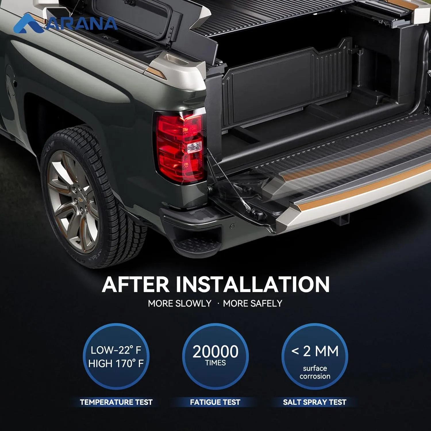 ARANA Tailgate Assist Shock for Ford Ranger, 2019-2024 Ford Ranger Tailgate Soft Open Accessories, 43206 Truck Tail gate Damper(All Tools Provided)