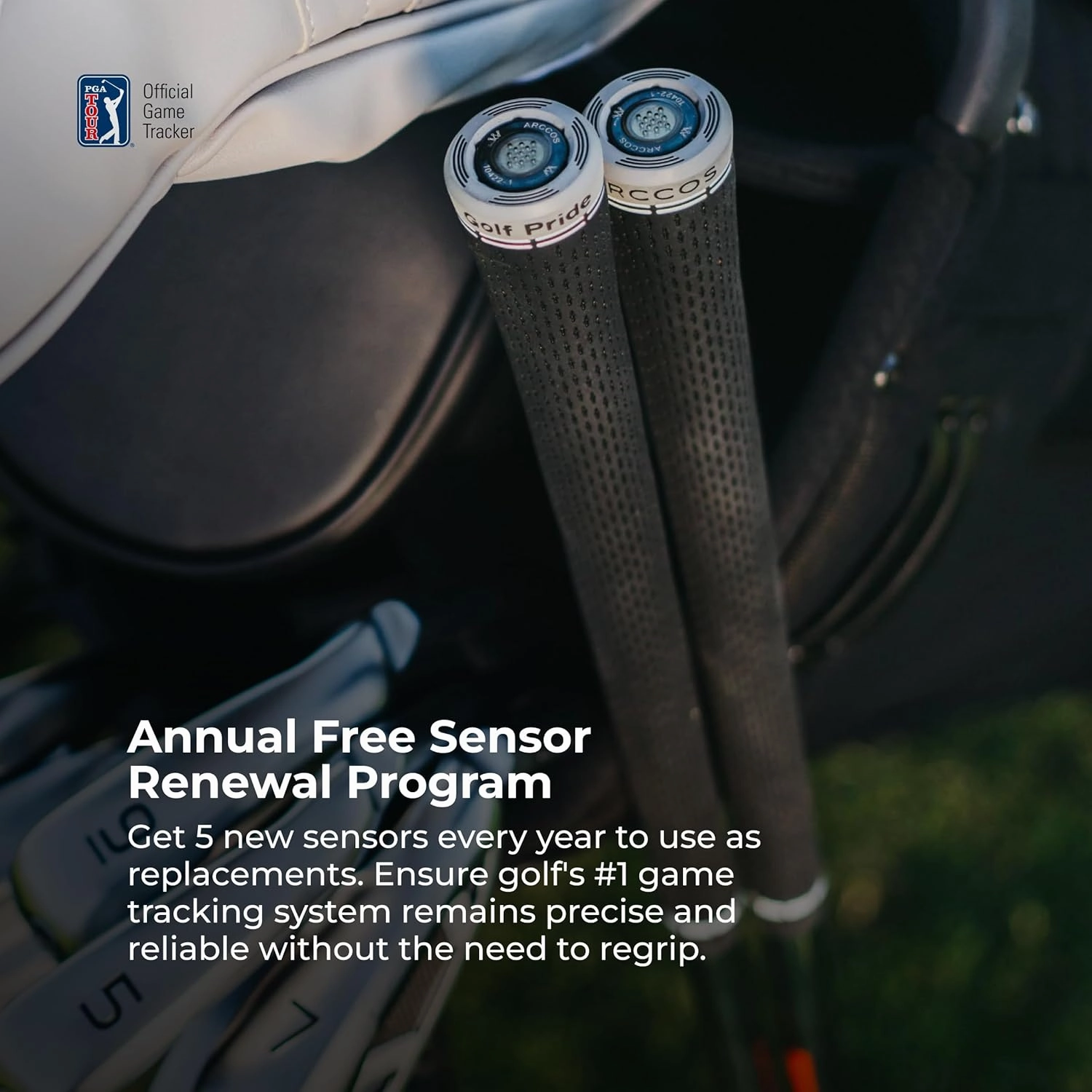 Arccos Golf Pride MCC & Tour Velvet Smart Grips: Automatic Golf Game Tracking System, Personal A.I. Caddie Advice, A.I. Powered GPS Rangefinder, Strokes Gained Insights & Smart Club Distances