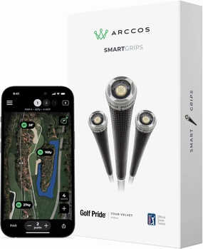 Arccos Golf Pride MCC & Tour Velvet Smart Grips: Automatic Golf Game Tracking System, Personal A.I. Caddie Advice, A.I. Powered GPS Rangefinder, Strokes Gained Insights & Smart Club Distances