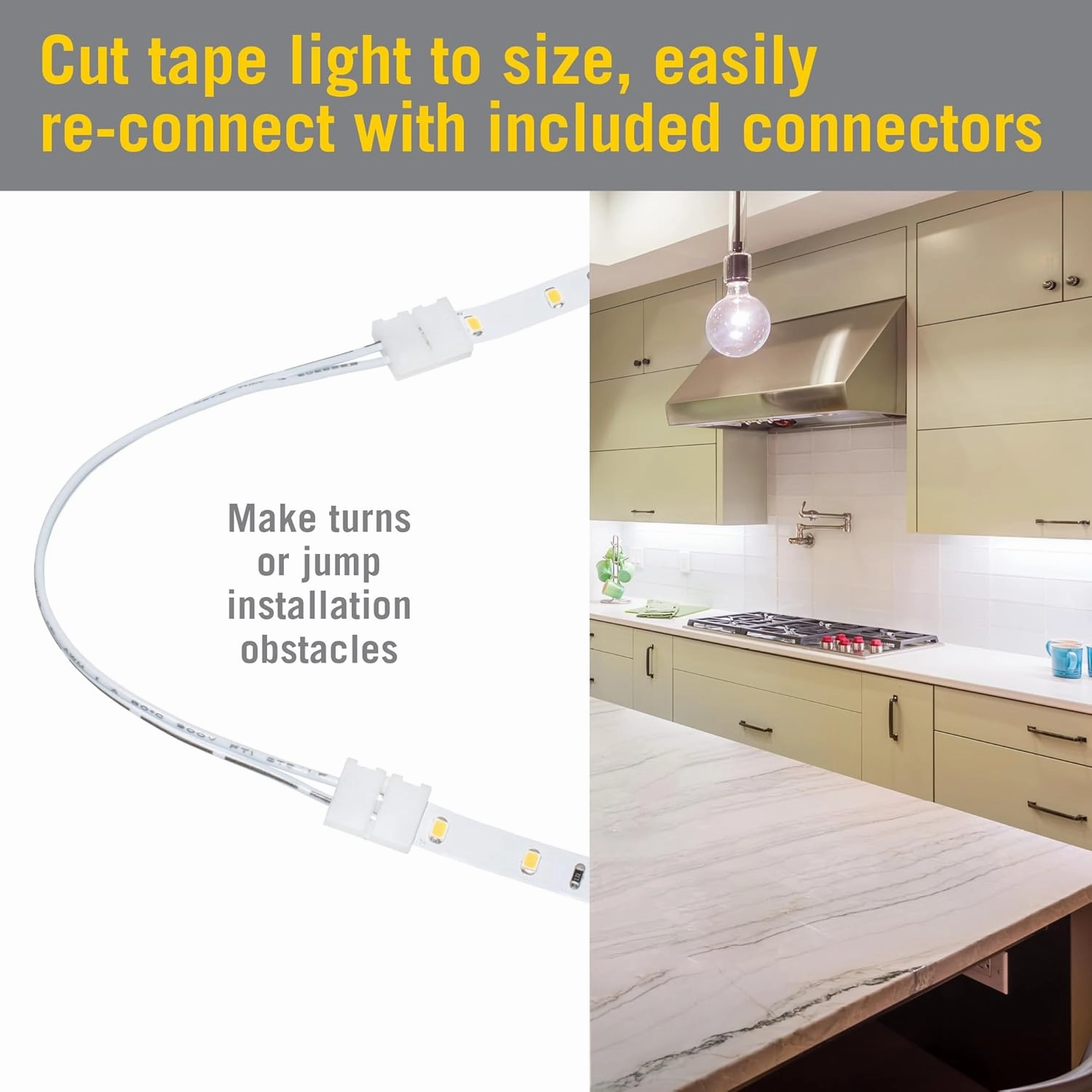 Armacost Lighting 421502 Ribbon Flex Home LED Tape Light Kit, 16 ft, AC Dimmable (3000K) 300 LED Lights